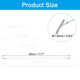 PATIKIL 18 Inch Elastic Barbed Cord, 50 Pcs 1.6mm Loop Stretch Round String with Metal Barb Fasteners for Hats Masks Menus Crafting Book, White (45cm)