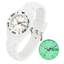 Dayllon Kids Watches,30M Waterproof with Week and Calendar Watch,Birthday Christmas Gift for Kids Ages 5-12-White