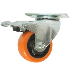 Dogotuls ZF5116 Rodaja PVC Giratoria y Freno, color Naranja, 2"