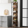 Homhedy 6 Tier Bookshelf Bookcase, Tall Narrow Bookshelf for Small