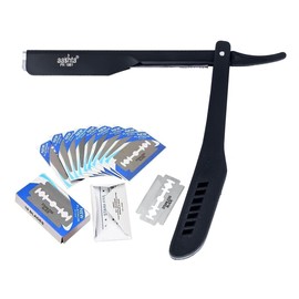 aashta Porta Navaja para Barbero Peluquero Razurar Barba con cajita de 10 filos