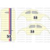 Herbie Volkswagen bug  1/64 custom water slide decal Compatible For Hot Wheels