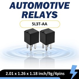 (4-Pack) 20A 12V DC 4-Pin SPST Automotive Relay - Heavy-Duty Power Relay for Engine Systems
