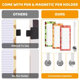 JETOP Magnetic Shopping List Pad for Fridge 3 Pack Magnetic Notepad for Fridge with Pen & Magnetic Pen Holder 150 Tear Off Sheets Magnetic To Do List for Fridge Magnet Notepad Grocery List