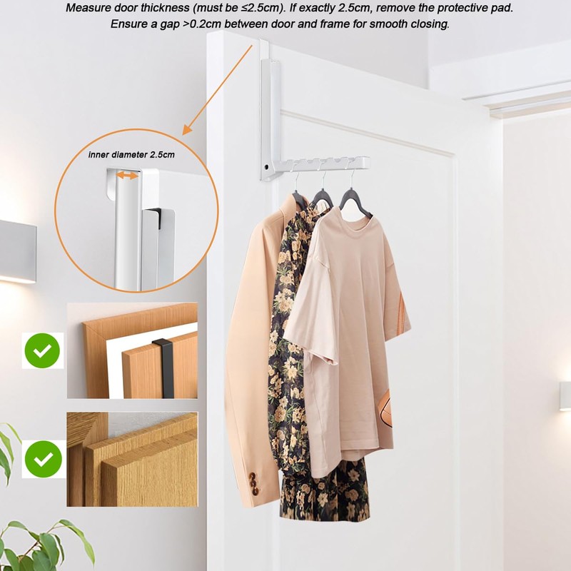 VIAV Design Foldable Over The Door Hooks Hanger Drying Laundry