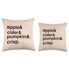 Autumn Apple Cider Pumpkin Crisp Cozy Weather Throw Pillow