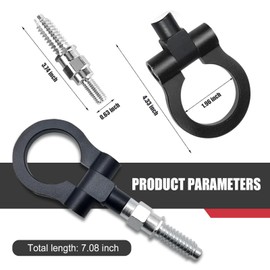 MLY 1 PC Car Front Bumper Tow Hook, Durable Metal Rotary Tow Vehicle Pull Ring Replacement, Compatible with Series 318 320 323 325 328 330 335 316 340 F30 F31 F34 GT 2012+ (Black)