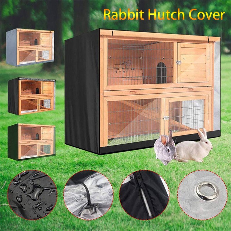 Universal Rabbit Hutch Cover, Waterproof Rabbit Cage Dust Cover Double