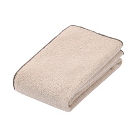 MUJI 84775505 Color Stitching Pile Weave Face Towels, Set of 4, 13.4 x 33.5 inches (34 x 85 cm), Beige/No Bulk