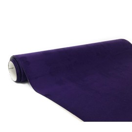 JNK NETWORKS Suede Fabric Wrap - Self Adhesive Film Sticker 16 x 55 Inches Silky Decal Sheet for Car Interior Furniture Upholstery DIY Elastic Stretch Peel and Stick Eggplant