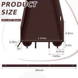 Lineshading 4 Sets Door Sweep Plastic PVC 1 3/4" x 36" Slide on Bottom Exterior Door Seal Strip for Weather Stripping Draft Stopper (Brown)