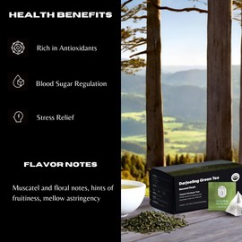 Tribal Trail Organic Green Tea Bags (30 count / 2.12 oz) | Darjeeling Tea (Second Flush) | USDA Organic & Non-GMO | Artisanal Tea from Himalayas