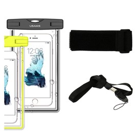 DFV mobile - Case with Armband Protective Beach Underwater Waterproof Bag for BLU Life One X2 Mini, T470L - Black