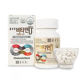 Chong Kun Dang Vitamin D 1000IU Vitamin D Bone Health Chong Kun Dang Pregnant Women Essential Youth Nutrition Elderly Women Men Women Men 400mg 90 Tablets / 종근당 비타민D1000IU  비타민디 뼈건강 종근당 임산부 필수 청소년 영양제 노인 여자 남자 여성 남성 400mg 90정