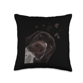 Funny Curious Dog German Shorthaired Pointer Throw Pillow