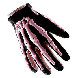 1Storm Youth Motocross Gloves Motorcycle BMX MX ATV Dirt Bike Bicycle Skeleton Cycling Kids Gloves Pink