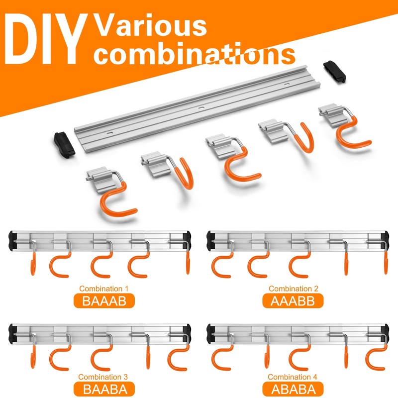 HUPBIPY 69'' Aluminum Alloy Garden Tool Organizer Wall Mount Garage