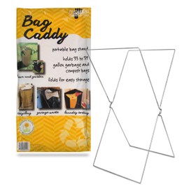 Bag Caddy - Portable Bag Stand for 33 to 39 Gallon Trash Bags, Style 52H8, 2018 Version, 2 Pack