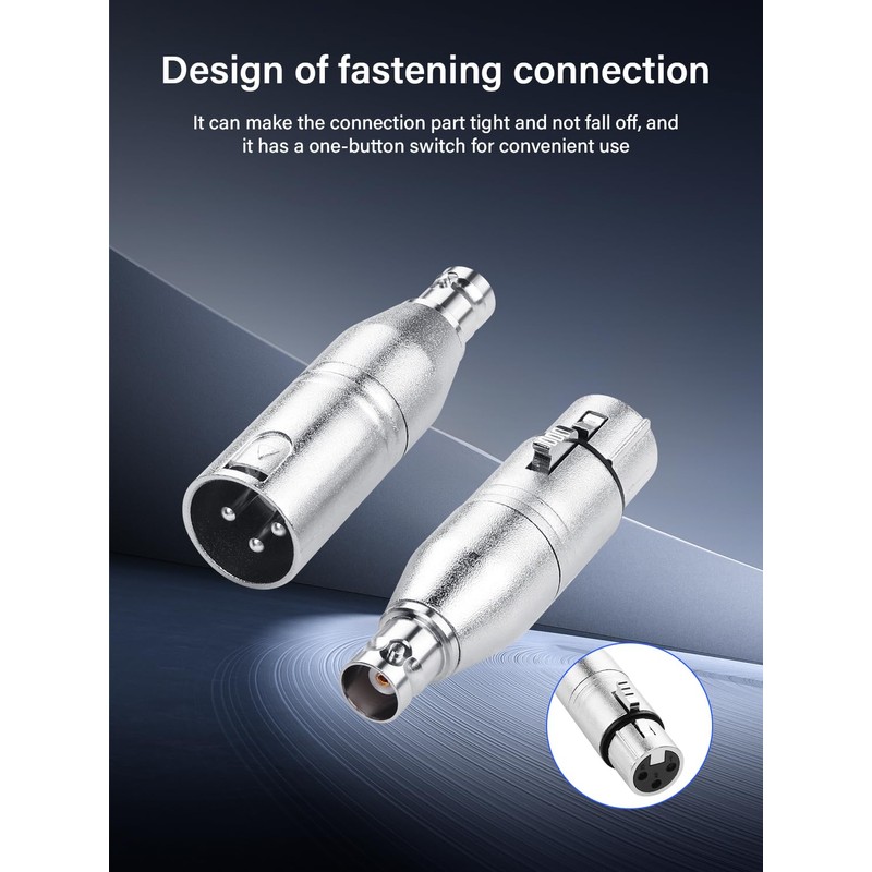 PNGKNYOCN 1pcs 3 Pin XLR Female to BNC Female Connector