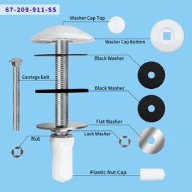 Vsttar Diving Board Bolts Kit, Pool Diving Board Mounting Kit Compatible with 67-209-911-SS Two Hole Residential inground Pool Diving Board of 6ft/8ft/10ft Diving Board Component Black washers