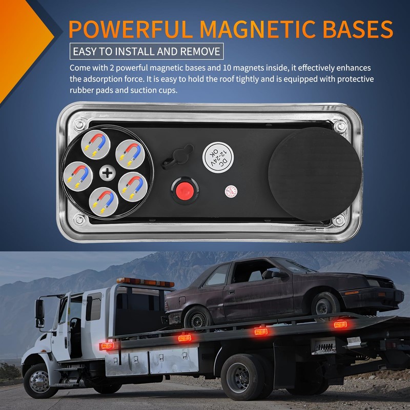 Nilight 2PCS 42LED Red Wireless Magnetic Strobe Lights Portable Warning