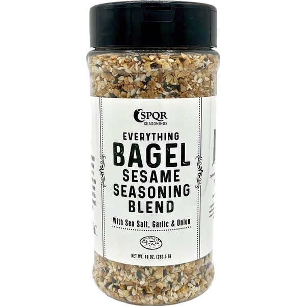 Everything Bagel Seasoning Blend Original XL 10 Ounce Jar. Delicious Blend of Sea Salt and Spices Dried Minced Garlic & Onion Flakes. Bagel Allspice, Sesame Seasoning Spice Shaker