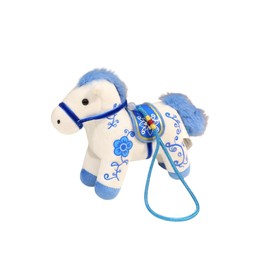 2026 Year of The Horse Mascot Figurine, Chinese Zodiac Horse Pendant Statues Decorations, Collectibles, and Gifts Lucky Feng Shui Hanging Ornament for Car, Bag, Home Décor (Blue White)