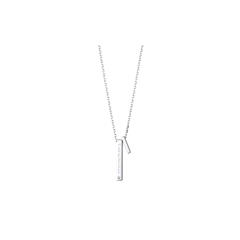 The Kiss SPD273DM 19.7 inches (50 cm) Diamond Silver Necklace,