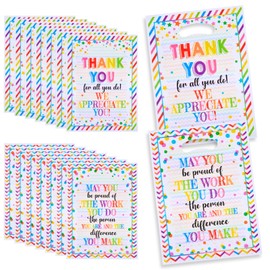 100 PCS Employee Appreciation Gift Bags with Handles, Colorful Small Thank You Gift Bag, Team Goodie Treat Bags for Teachers Employees or Coworkers