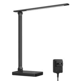 Lepro - Lmpara LED de escritorio, lmpara regulable para el hogar y la oficina, lmpara de mesa para leer con control tctil y brillante de 9 W, 3 modos 