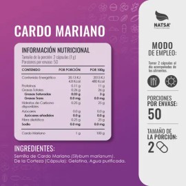 Cardo Mariano, 300 Cápsulas (3 Frascos 100 Cap C/u) Sabor Natural