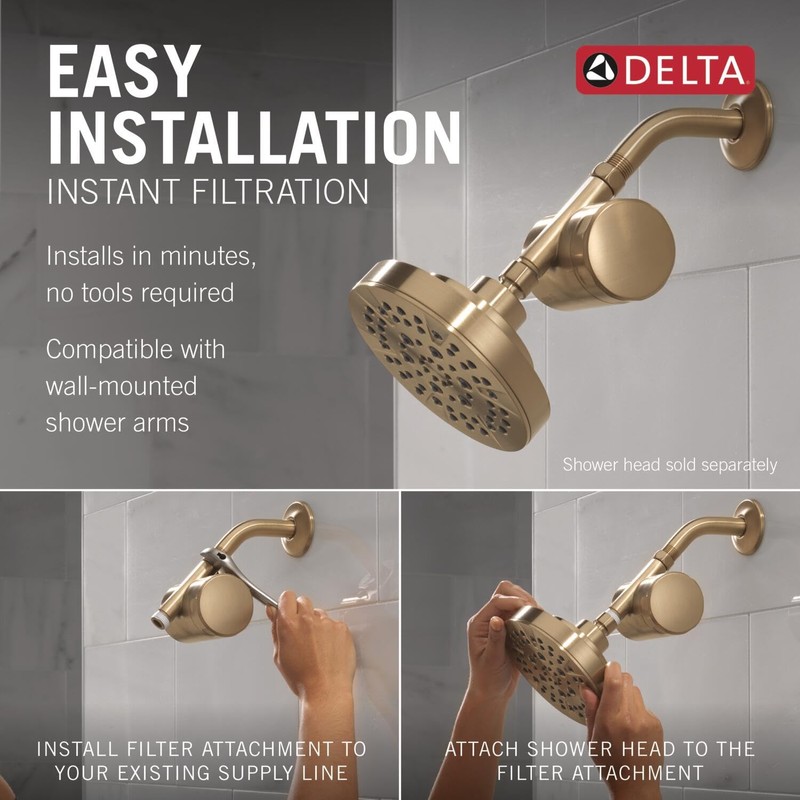 Delta Faucet Clarifi Standard Shower Filter Attachment with Filter, Shower