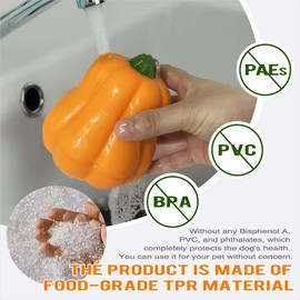 Hyzone Multi-Functional Dog Vocalizing Biting Teething Balls, Outdoor Interactive Teething Hand Throwing Balls (Pumpkin)