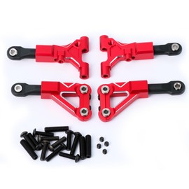 Aluminum Alloy Front Upper & Lower Suspension Arms for 1/10 4-Tec Drift Ford Mustang Upgrade Parts,Replace #10533#10534#10535 (Red)