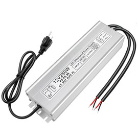 inShareplus 12V LED Power Supply, IP67 250W Waterproof Power Supplies Driver, AC 110-260V to DC 12V 20.83A Outdoor Low Voltage Transformer, Adapter with 3-Prong Plug for LED Light, Outdoor Use