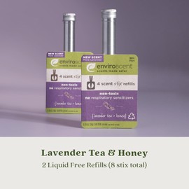 Enviroscent Difusor Stix perfumado no tóxico para habitación y hogar, recambios de 6 pulgadas (té de lavanda + miel), paquete de 8 recambios sin líquido Scent Stix | impregnado con aceites esenciales