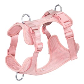 Wisedog Dog Harness Medium Sized, Pet Vest with Front Clip, Adjustable Puppy Harness with 3 Fast Release Buckles[Easy to Put on & Take Off] (Pink, XS)