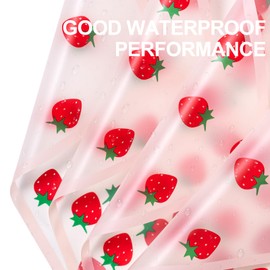 WRAPAHOLIC 20 Sheets Flower Wrapping Paper - 22.4 x 22.4 inch Pink Strawberry Water-Resistant Floral Bouquet Wrapping Paper, Florist Supplies Packaging for Graduation Ceremony Gift DIY