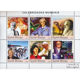 Guinea-Bissau 2427-2432 Sheetlet (complete. issue) unmounted mint/never hinged ** MNH 2003 Celebrities (Stamps for collectors) Amphibians/reptiles/dinosaurs