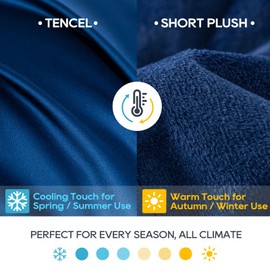 King Size Weighted Blanket 35lb(88''x104'', Dual-Sided), Cozy Warm Velvet & Cooling Tencel Fabric Reversible King Weighted Blanket for Adults & Couple All Season Use - Carry Bag Included, Navy Blue