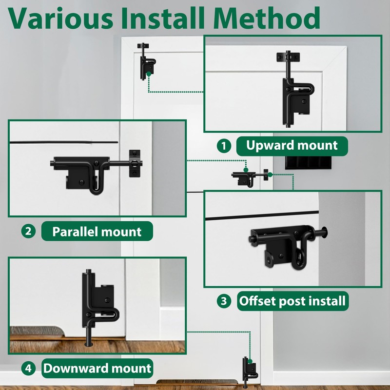 URDOGSL Heavy Duty Gate Latch with Padlock Hole Metal Thickened
