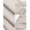 Hooever Womens Cotton Linen Pants Casual Button Up High Waisted