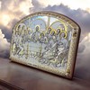 (AC-1/019G/K) Silver Christian Orthodox icon, Gilded, Last Supper, Handmade, Greece