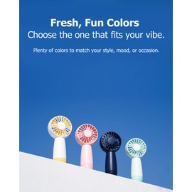 Mottinhill Handheld Portable Mini Fans for Travel, 4800mAh Rechargeable Battery Operated, D105B Blue (Green)