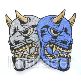 Unbranded Hannya 2 Mask Oni Demon Noh Japanese Mask (Iron-on 100% Embroidery)