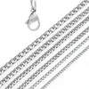 DonDon Men's Curb Chain Necklace Silver Stainless Steel Length 52
