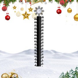 Snow Gauge Outdoor,Temperature Gauge Iron Stake for Snow Measuring - Accurate Snow Measurement Tool Snow Meter Measuring Gauge for Backyard, Garden, Patio