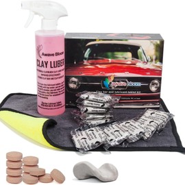 Car Clay Bars Auto Detailing 10 Pack with Lubricant Tablets 8 Pack, Include Portable Spray Bottle and Micro-Fiber Towel, for Car Wash Detailing Clean(10x50g