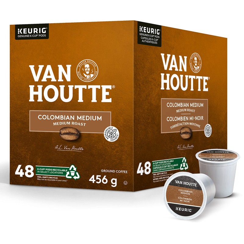 Van Houtte Colombian Medium Roast K-Cup Coffee Pods, 48 Count