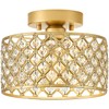 Gold Crystal Ceiling Light Fixture,Modern Semi Flush Mount Ceiling Lighting